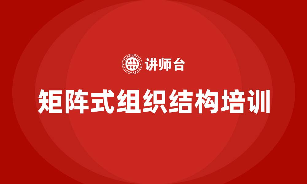 文章矩阵式组织结构特点的缩略图