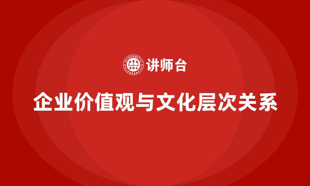 企业价值观与文化层次关系