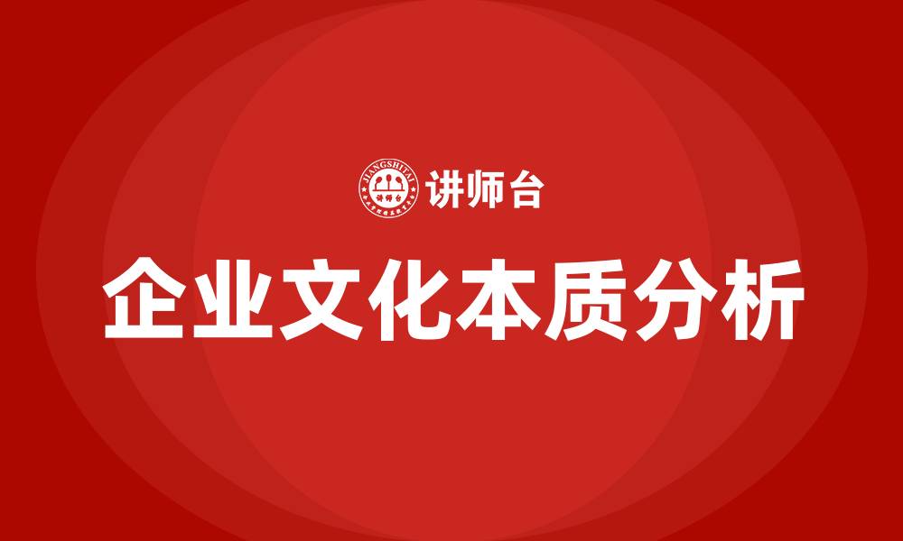 企业文化本质分析