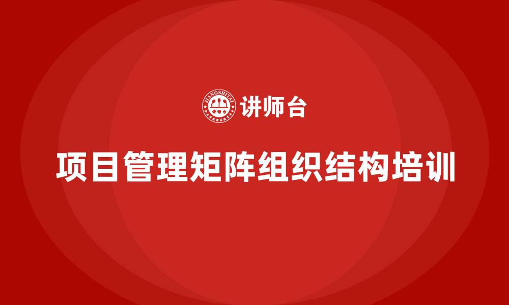 文章项目管理矩阵组织结构的缩略图