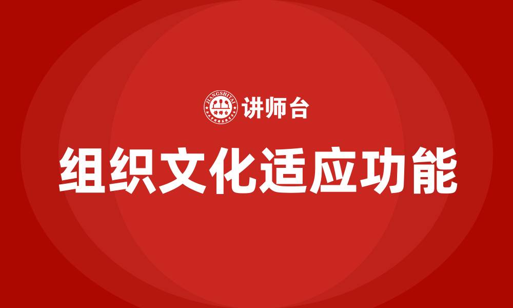 组织文化适应功能