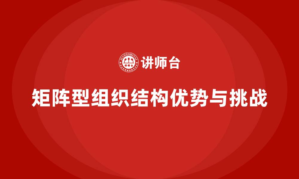 矩阵型组织结构优势与挑战