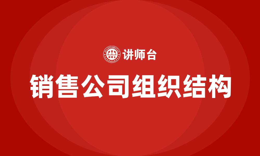 销售公司组织结构