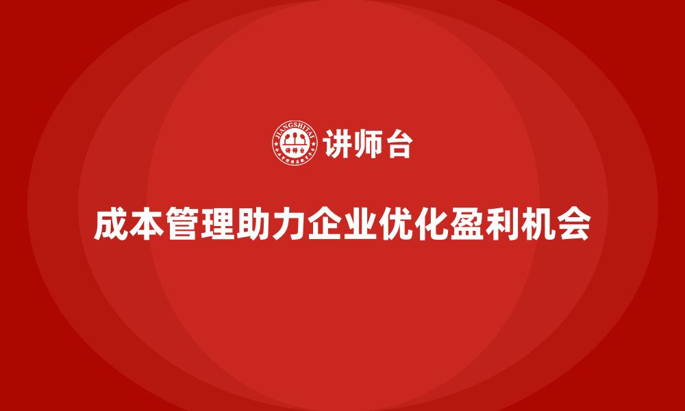 文章成本管理如何帮助企业识别盈利机会的缩略图