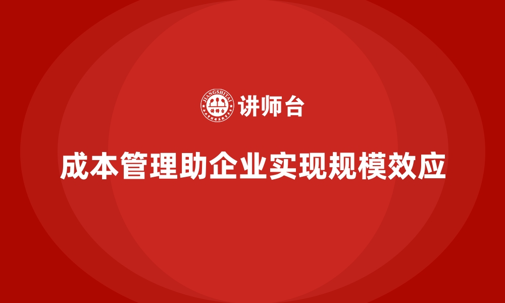 文章如何通过有效成本管理实现企业的规模效应的缩略图