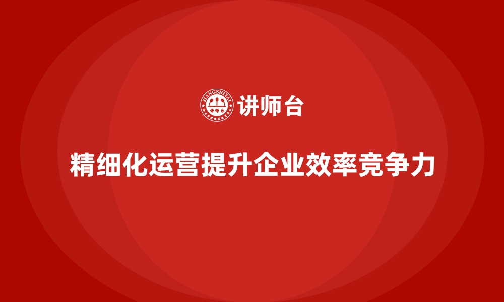 文章经营分析：如何通过精细化运营提升效率？的缩略图