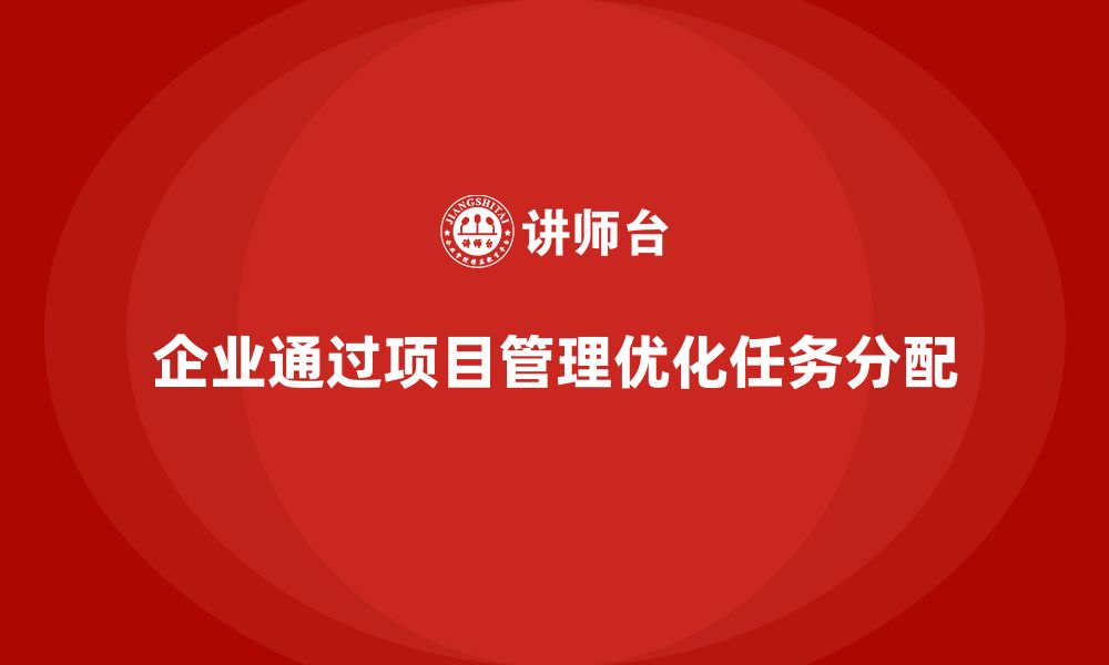 企业通过项目管理优化任务分配