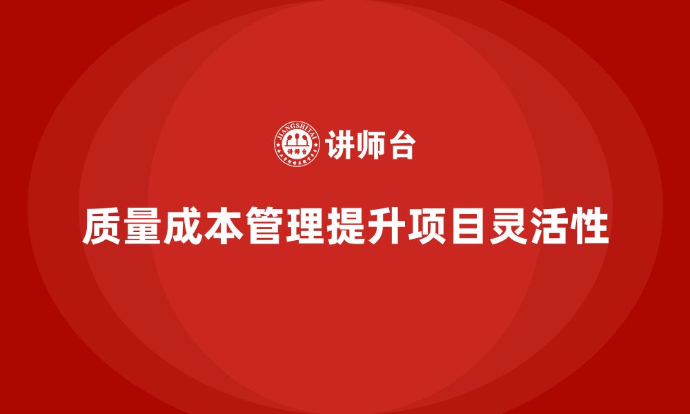 文章企业如何通过质量成本管理提升项目管理的灵活性的缩略图