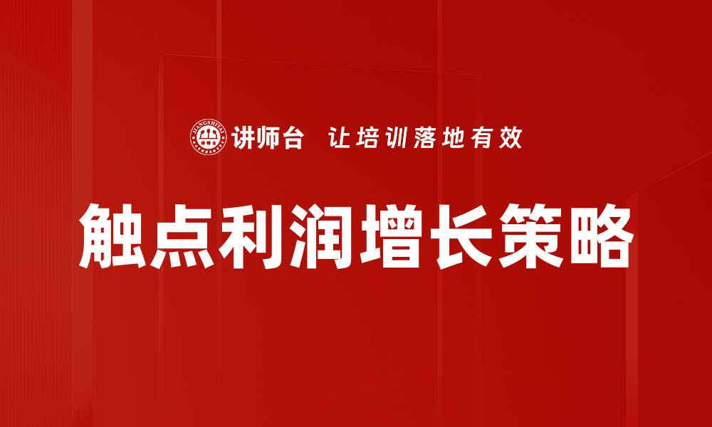 文章触点利润增长的策略与实战解析的缩略图