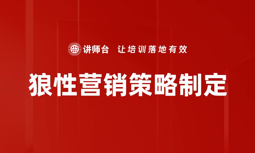 狼性营销策略制定