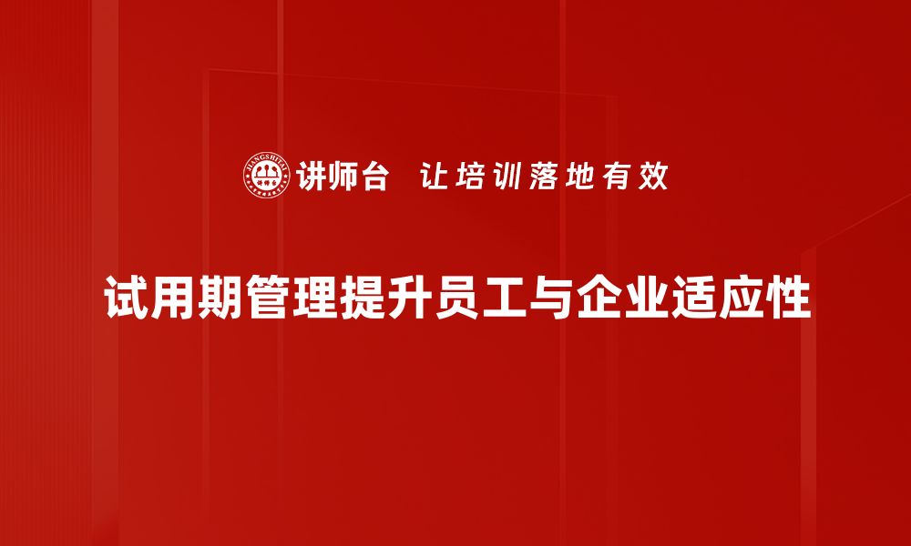 试用期管理提升员工与企业适应性