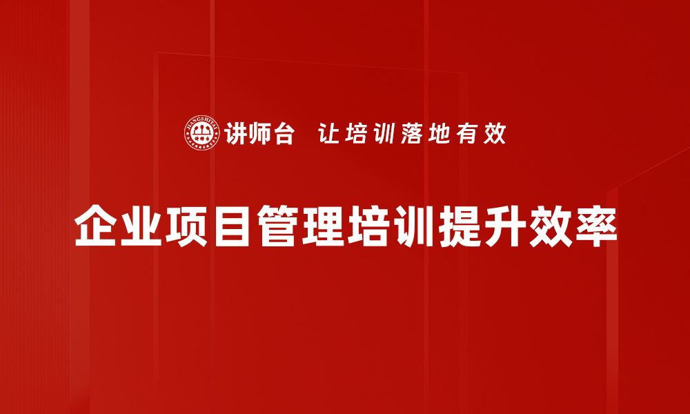 企业项目管理培训提升效率