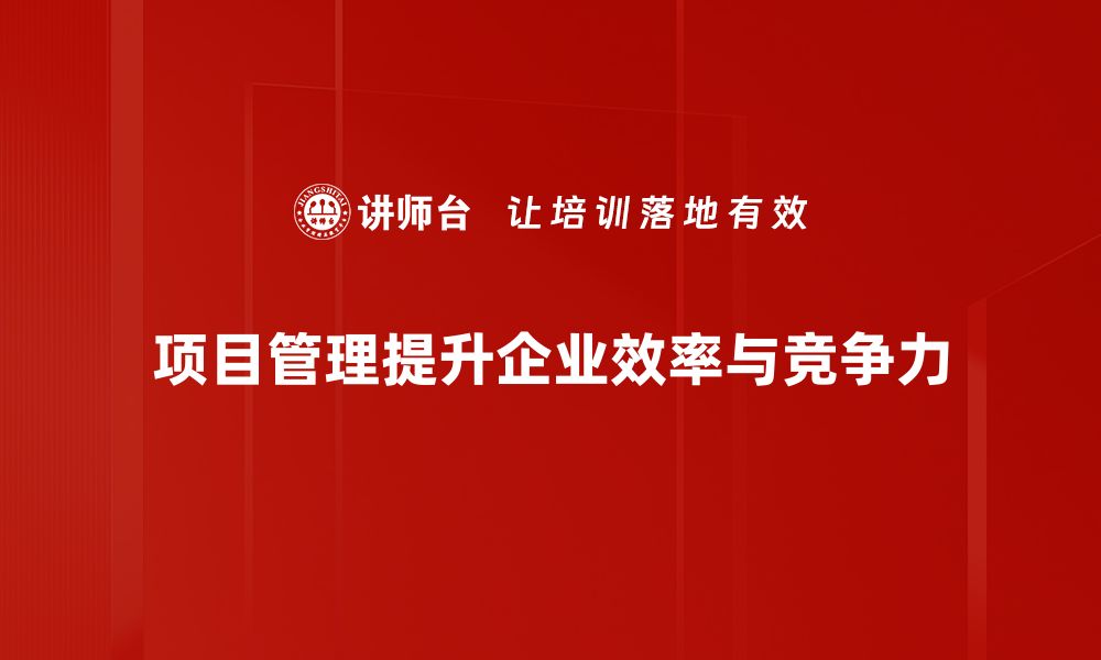 项目管理提升企业效率与竞争力