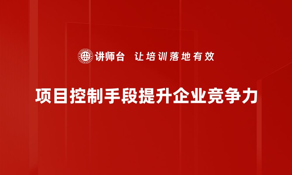 项目控制手段提升企业竞争力