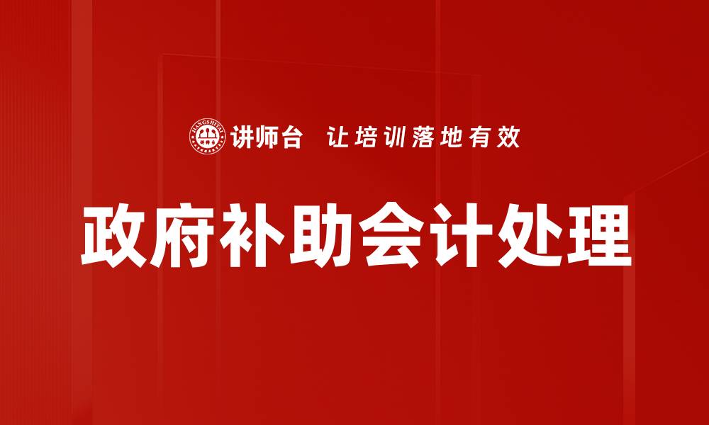 文章政府补助会计：全面解析其重要性与应用技巧的缩略图