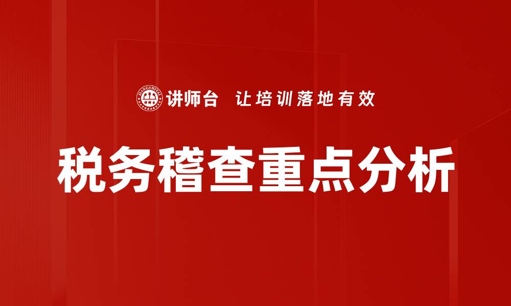 文章税务稽查重点解析：助你规避税务风险技巧的缩略图