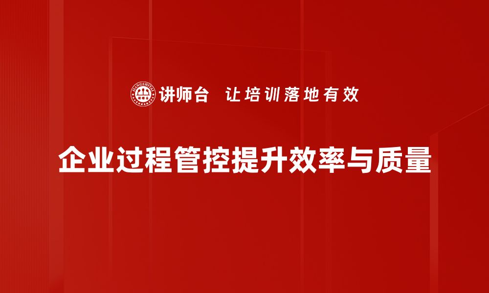 文章掌握过程管控技巧提升团队效率的秘籍的缩略图