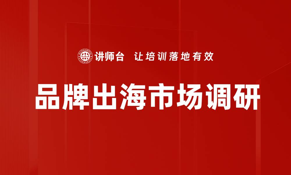 品牌出海市场调研