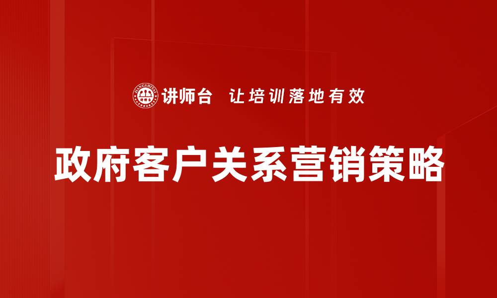 政府客户关系营销策略