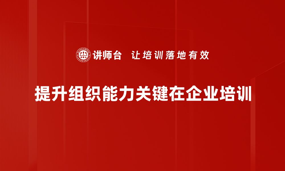 文章提升组织能力的五大关键策略与实践分享的缩略图