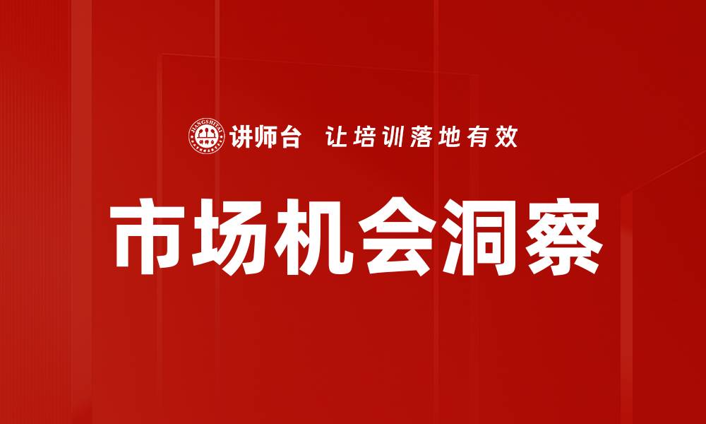 文章深入分析市场机会洞察助力企业决策与发展的缩略图