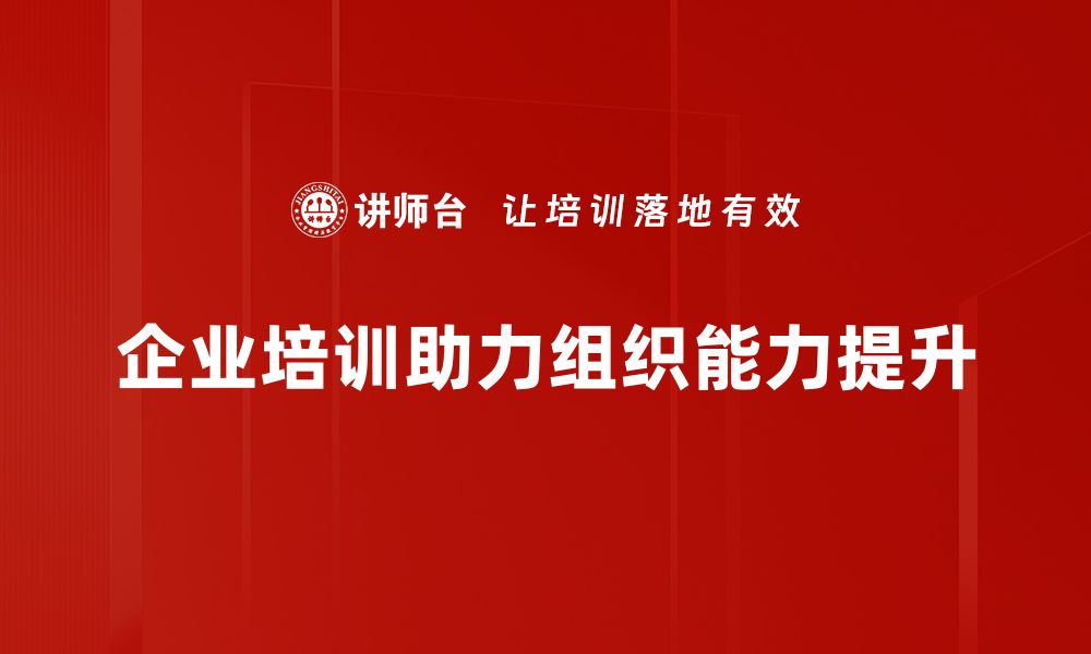 文章提升组织能力建设，助力企业高效发展之道的缩略图