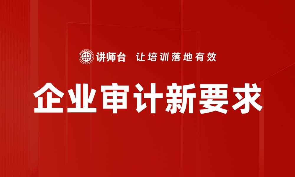 企业审计新要求