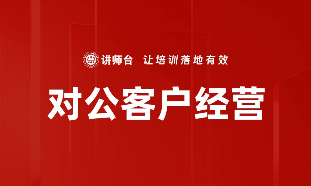 文章提升对公客户经营效率的关键策略分析的缩略图