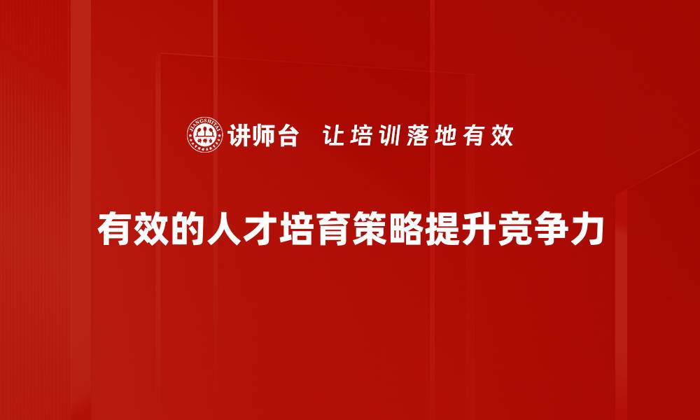 有效的人才培育策略提升竞争力