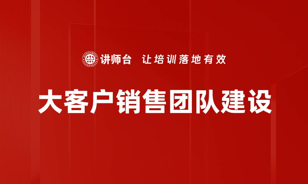 大客户销售团队建设