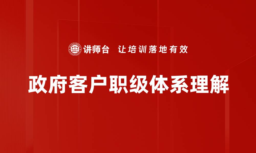 政府客户职级体系理解