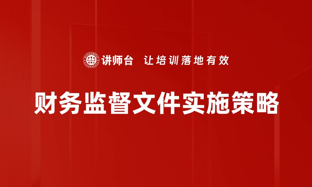 财务监督文件实施策略