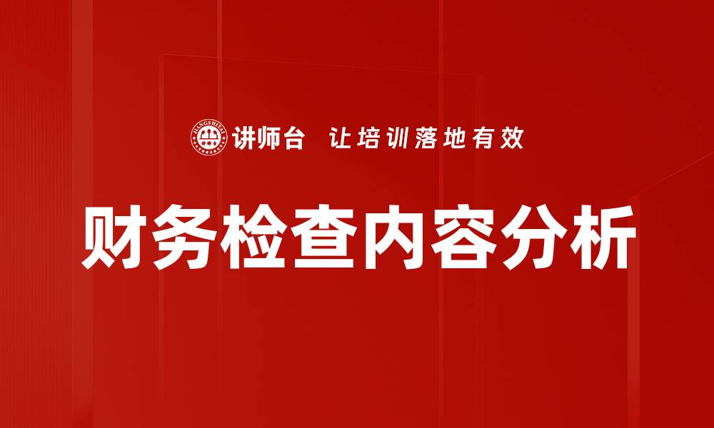 财务检查内容分析