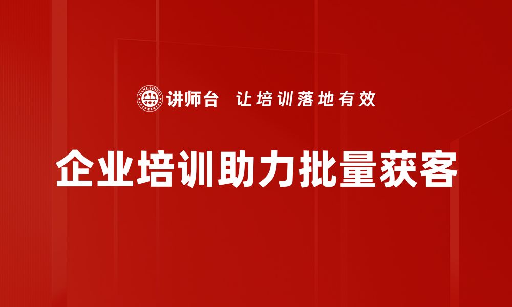 文章提升获客效率，掌握批量获客的实用策略的缩略图