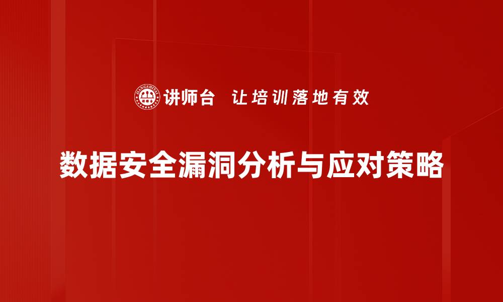 数据安全漏洞分析与应对策略