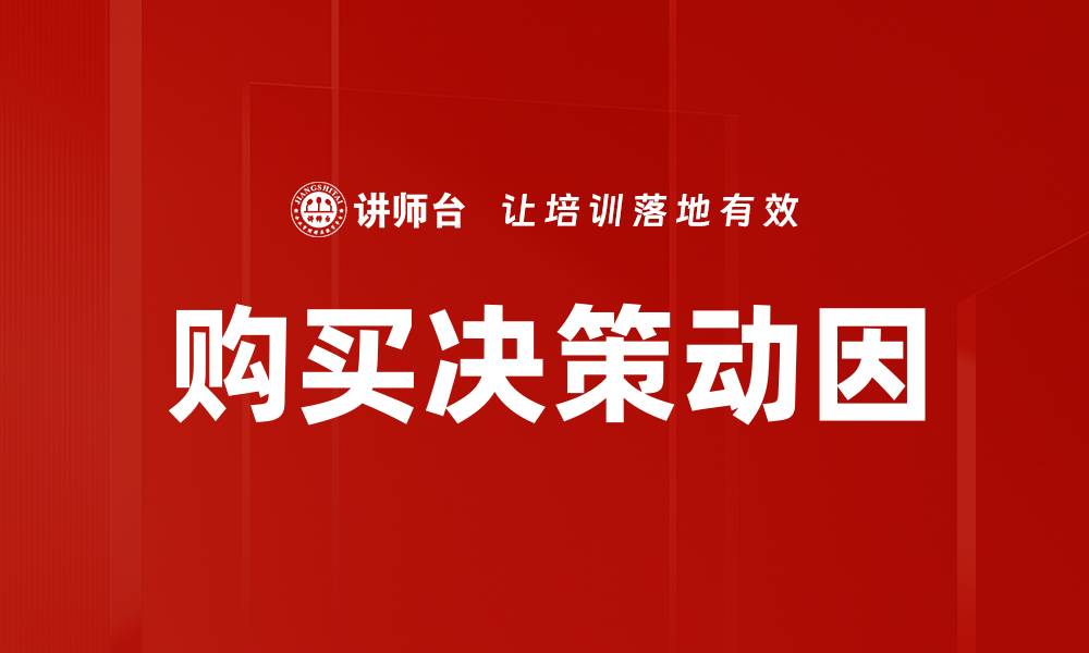 购买决策动因