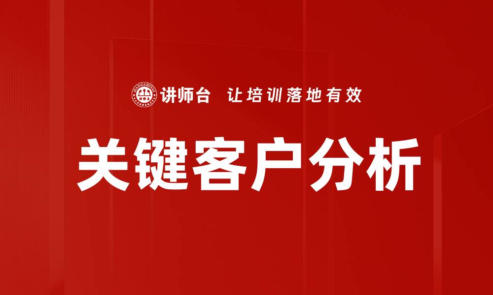 文章深入探讨关键客户分析的策略与方法的缩略图