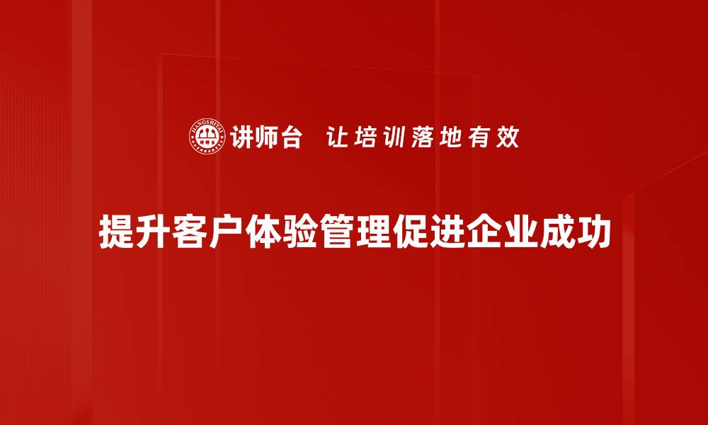 提升客户体验管理促进企业成功