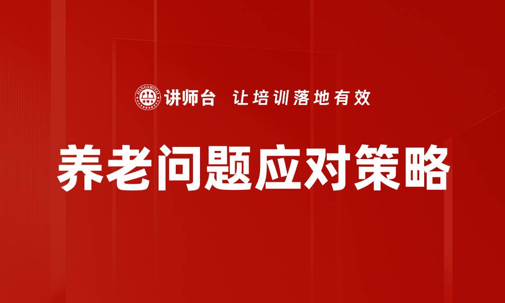 养老问题应对策略