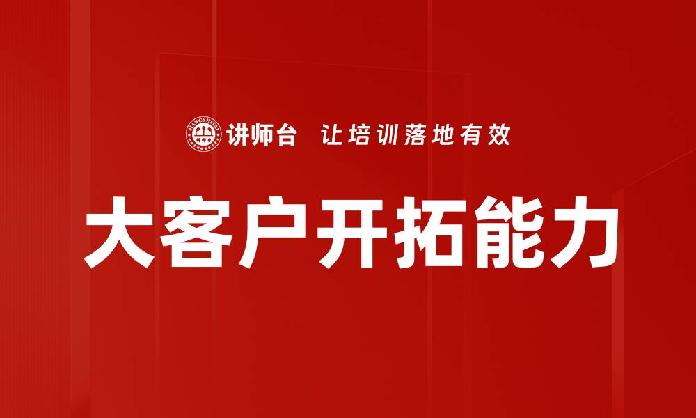 大客户开拓能力