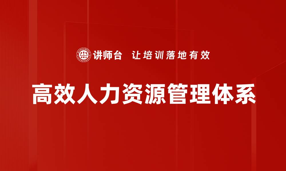 高效人力资源管理体系