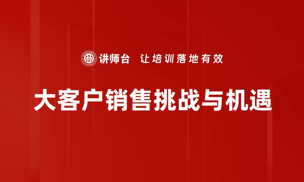 大客户销售挑战与机遇