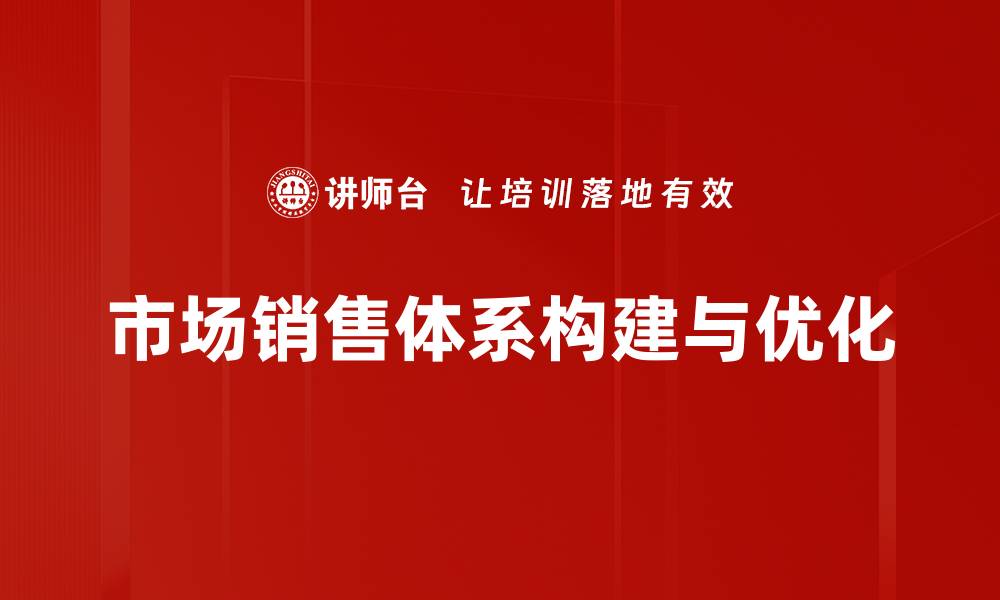 市场销售体系构建与优化