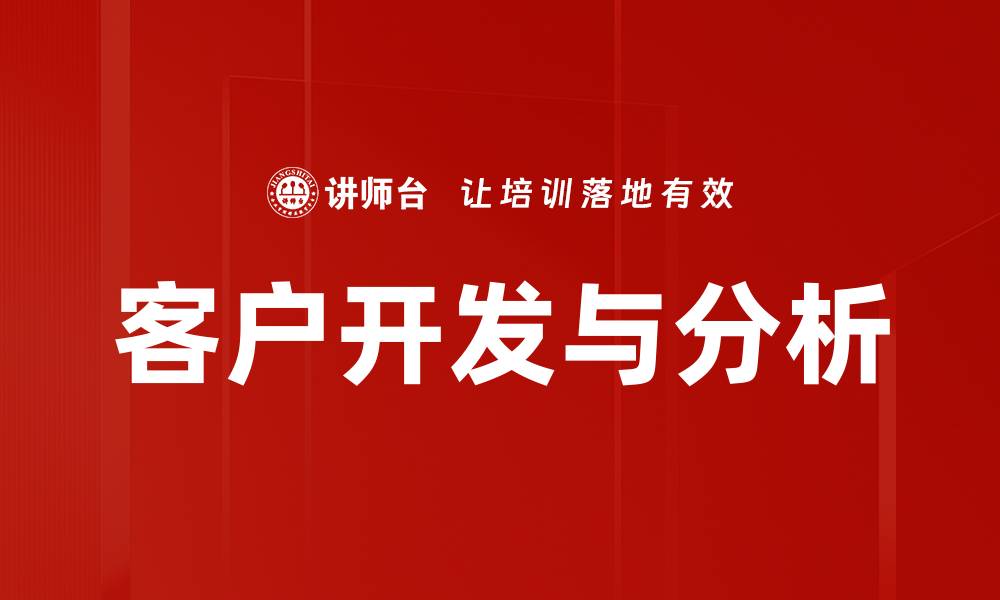 文章客户分析与开发：提升销售业绩的关键策略的缩略图