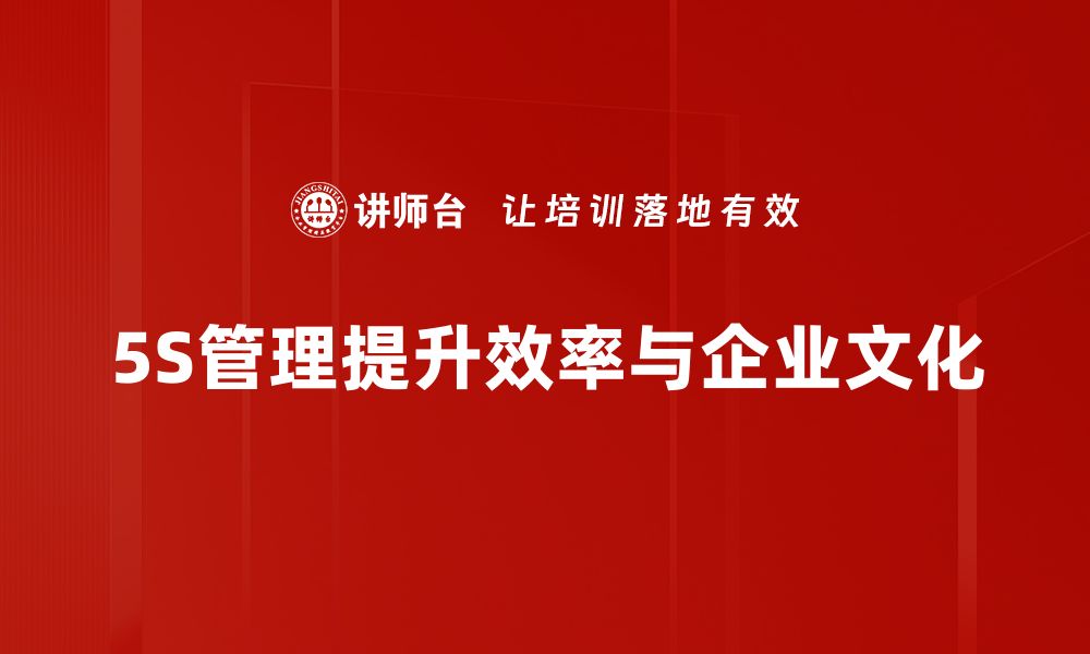 5S管理提升效率与企业文化