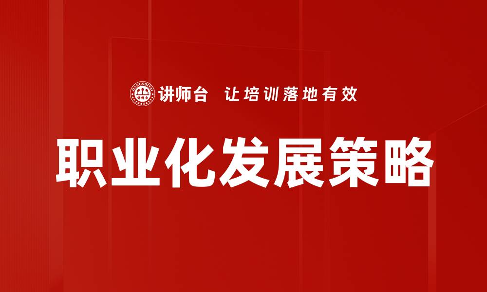 职业化发展策略