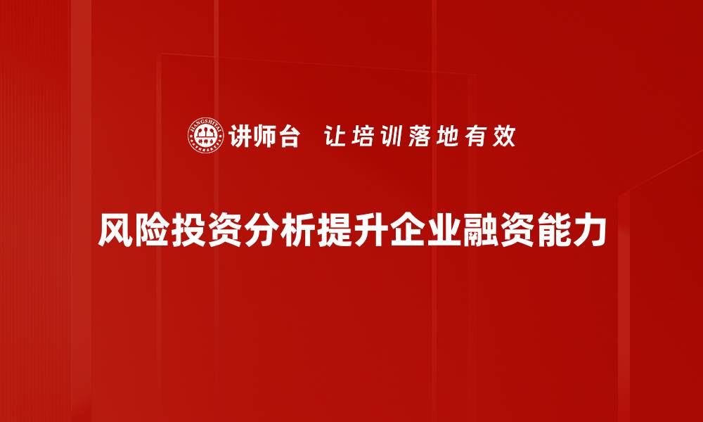 文章深入解析风险投资分析的关键要素与策略的缩略图