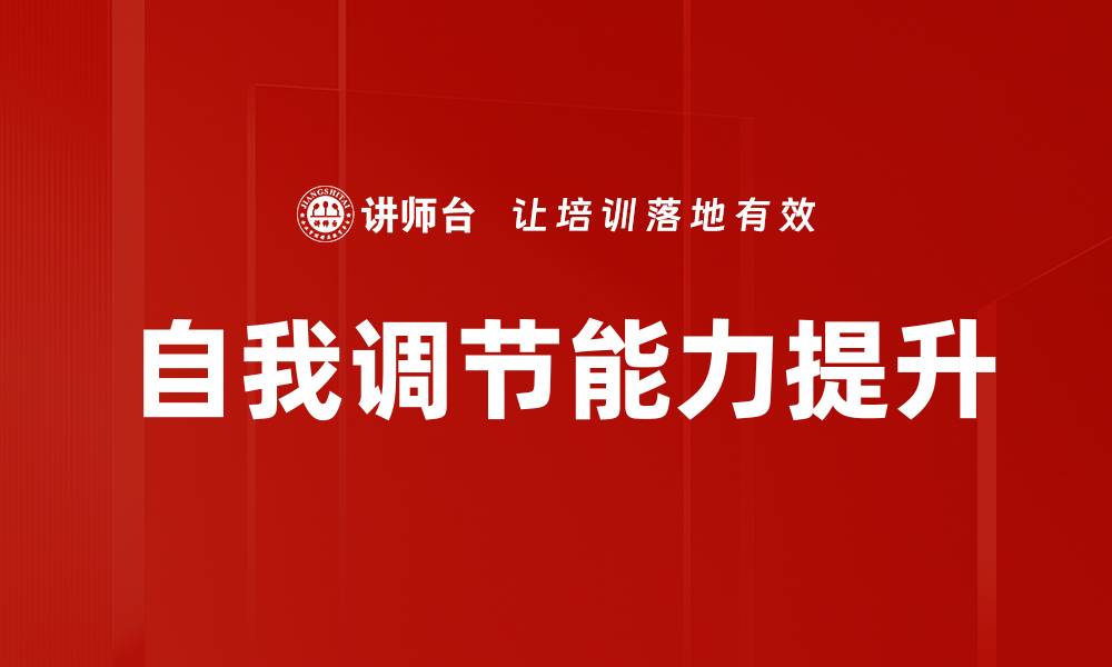 自我调节能力提升