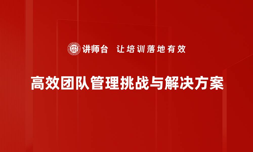 高效团队管理挑战与解决方案