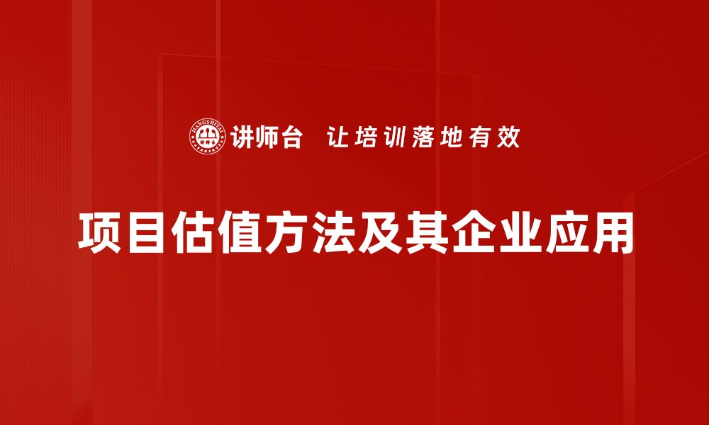 文章掌握项目估值方法，提升投资决策能力的缩略图